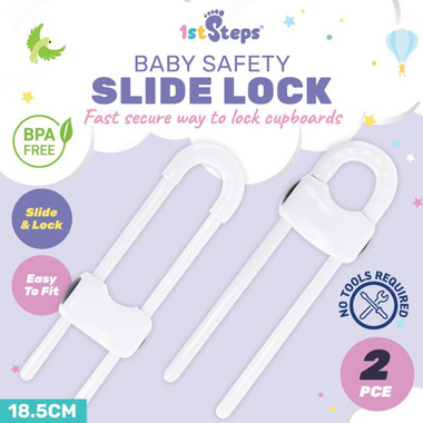 1st Steps - Baby Safety Slide Lock - 2pc