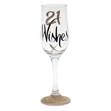 21st Wishes Rose Gold Flute