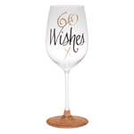 60th Wishes Rose Gold Wine Glass