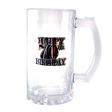 70th Badge Straight Stein