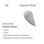 Acrylic Colour Paint 100ml Tube - Titanium White