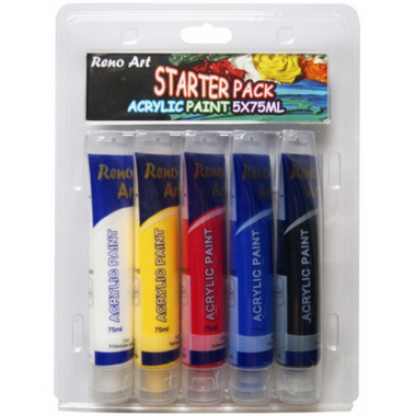 Acrylic Paint Pack - 75ml Tube - 5pc