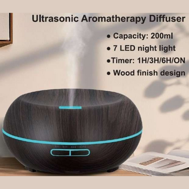 Aroma Diffuser Round Dark Wood