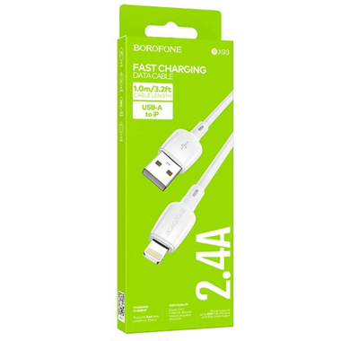 BX93 Lightning 2.4A Fast Charging Data Cable - 1m (Green Box)