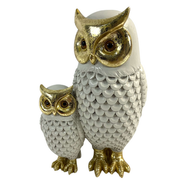 Barn Owl Family - Gold and Cream