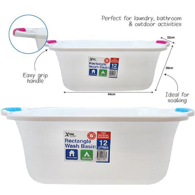Basin Wash Rectangular With Handles 12L