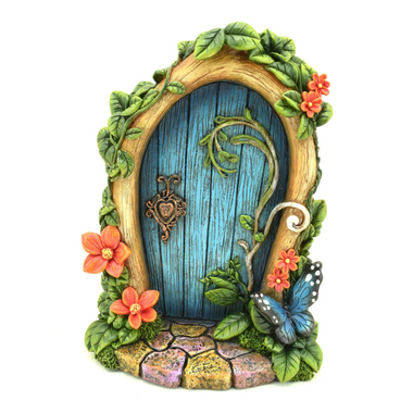 Blue Fairy Door with Butterfly