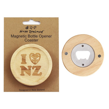Bottle Opener Magnet Coaster I Love NZ