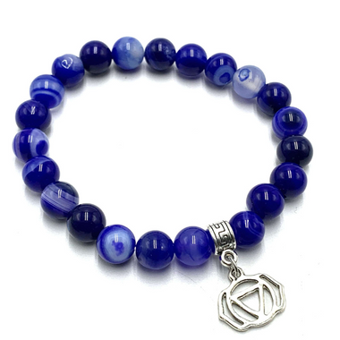 Bracelet Blue Banded Agate Third Eye Chakra