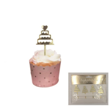 Cake Toppers Gold x4