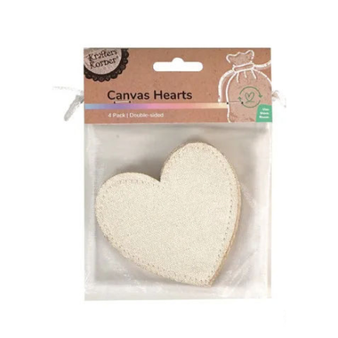 Canvas Hearts Double Sided 4pk