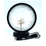 Clear Quartz LED USB Lamp with Gemstone Tree