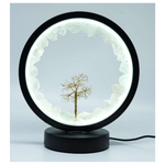 Clear Quartz LED USB Lamp with Gemstone Tree