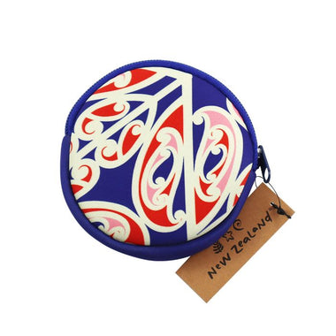 Coin Purse Neoprene NZ Maori Design 10cm