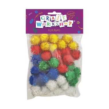 Craft - Glitter Pompoms 30mm