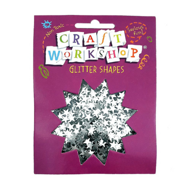 Craft - Silver Star Glitter Shapes 35g