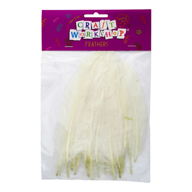 Craft - White Large Feathers 40pc