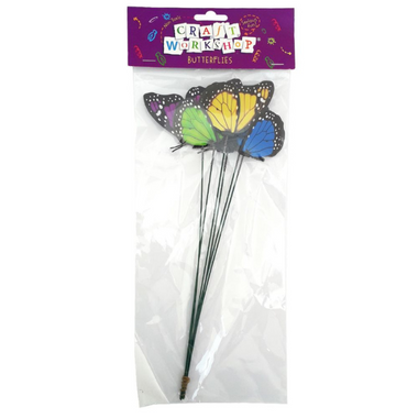Craft Butterfly on Stick 6pc