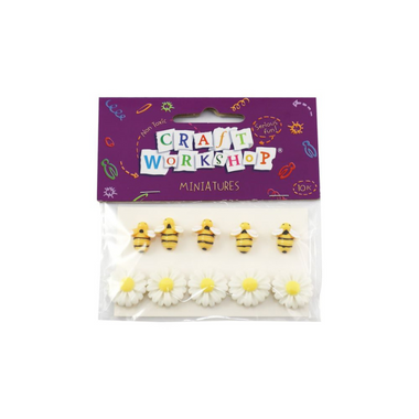 Craft Honey Bee's & Flowers Resin 10pc