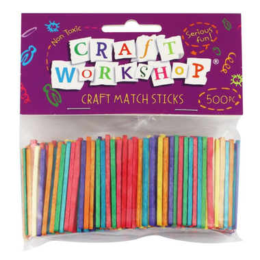 Craft Match Sticks - Colourful 500pc