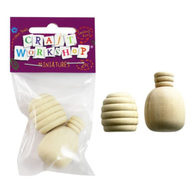 Craft Miniature Wooden Beehive & Bottle