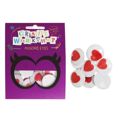 Craft Moving Love Heart Eyes 24mm