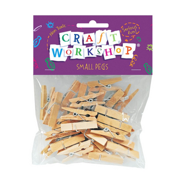 Craft Pegs 30pc Natural 35 x 7mm