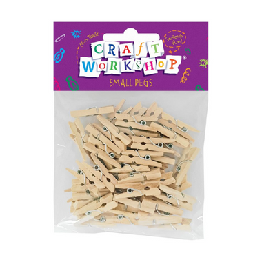 Craft - Small Natural Pegs 50pc