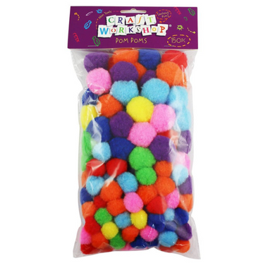 Craft Pom Poms Bright Colours 20-30mm 150pc
