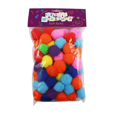 Craft Pom Poms Bright Colours 30mm