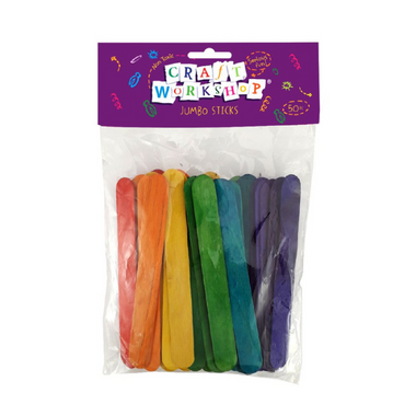 Craft Pop Sticks Jumbo Colour 50pc