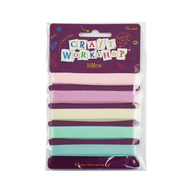 Craft Ribbon Satin-Look Pastels 5pc