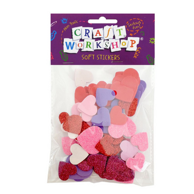 Craft Soft Sticker Glittery Hearts