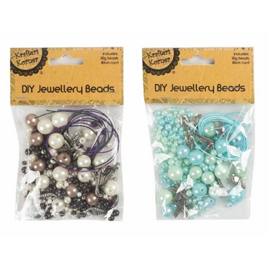 DIY Jewellery Beads with Cords 30g