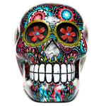 Day of the Dead Floral Print Skull Ornament