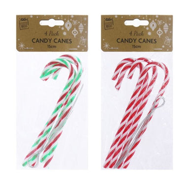 Deco Candy Canes 4pk 15cm Asst