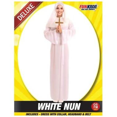 Deluxe Adult Costume - White Nun OSFM