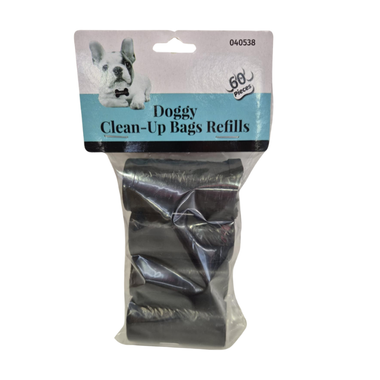 Doggy Clean-Up Refill Bags Plain Black 60pc