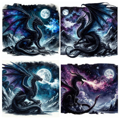 Ceramic Coaster Dragons 4PC