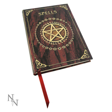 Embossed Spell Book Red 17cm Journal