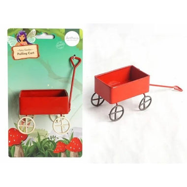 Fairy Garden Red Pulling Cart