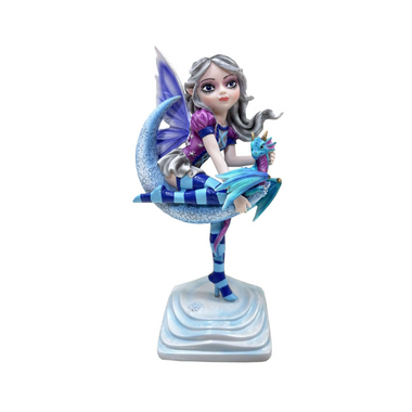 Fairy with Dragon Sitting on Moon