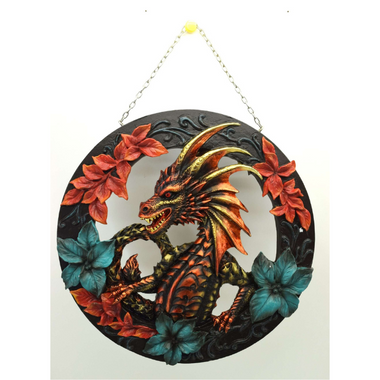 Fiery Dragon Wall Hanging Resin