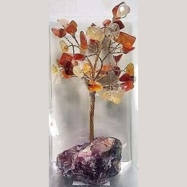 Gemstone Tree Crystal Base Red Agate Large