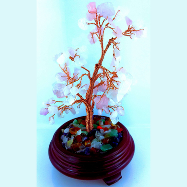 Gemstone Tree Large - Rose Quartz