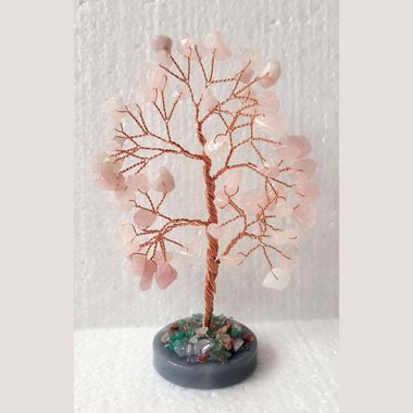 Gemstone Tree Rose Quartz Agate Base