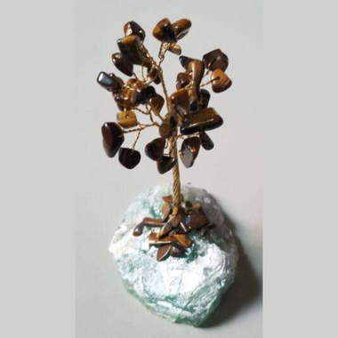 Gemstone Tree Tiger Eye on Crystal Base