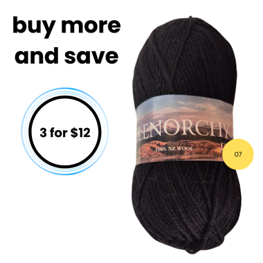 Glenorchy 100% NZ Wool 07 Black