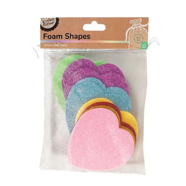 Glitter Foam Hearts 16pk