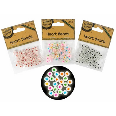 Glow in the Dark Heart Beads